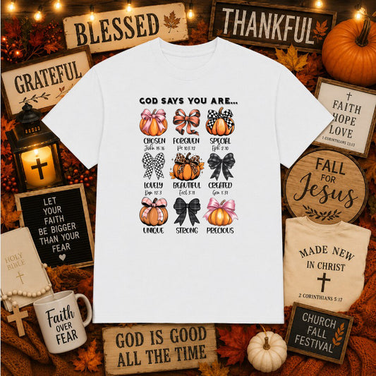 Thankful Grateful Blessed – Christian Fall DTF Transfer – by Ink Rush – Premade Transfers – Christian, Apparel