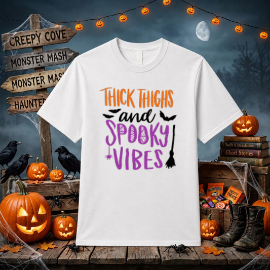 Thighs & Vibes – Halloween DTF Transfer – by Ink Rush – Premade Transfers – Halloween, Apparel Crafting