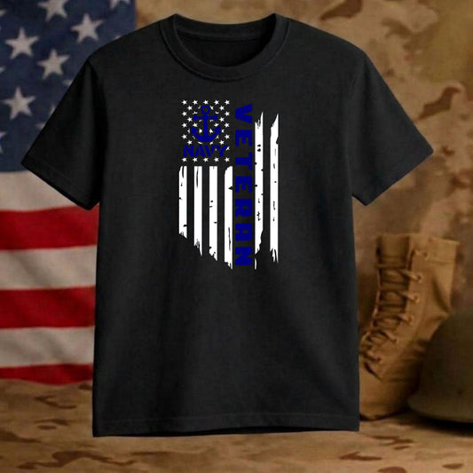 USA VETERAN Distressed Flag – Patriotic DTF Transfer – by Ink Rush – Premade Transfers – Veteran, Military Apparel