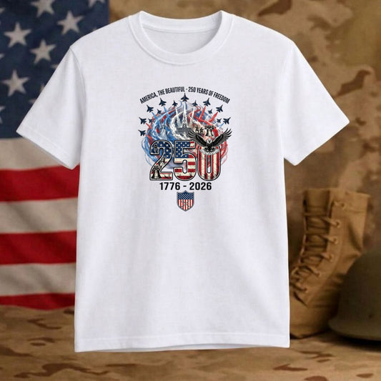 Veteran America 250 Years of Freedom 1776-2026 – Patriotic DTF Transfer – by Ink Rush – Premade Transfers – Veteran, Patri...
