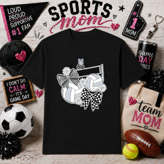 Volleyball Coquette – Sports Mom DTF Transfer – by Ink Rush – Premade Transfers – Sports Mom, Gameday