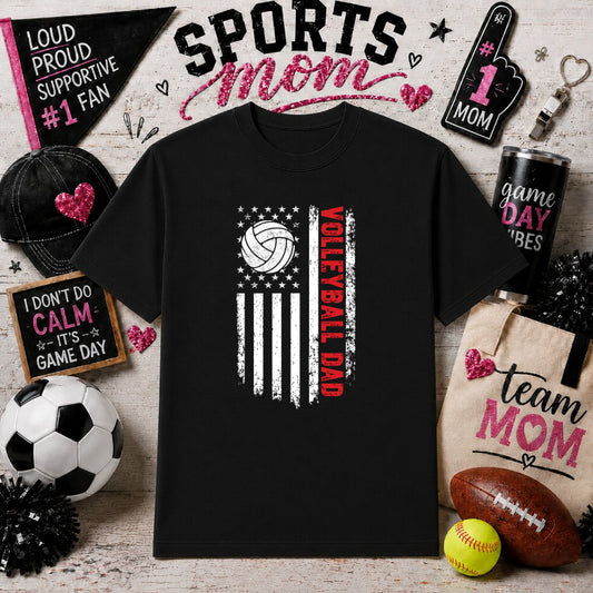 Volleyball Mom & Dad – Sports Mom DTF Transfer – by Ink Rush – Premade Transfers – Sports Mom, DTF Transfers
