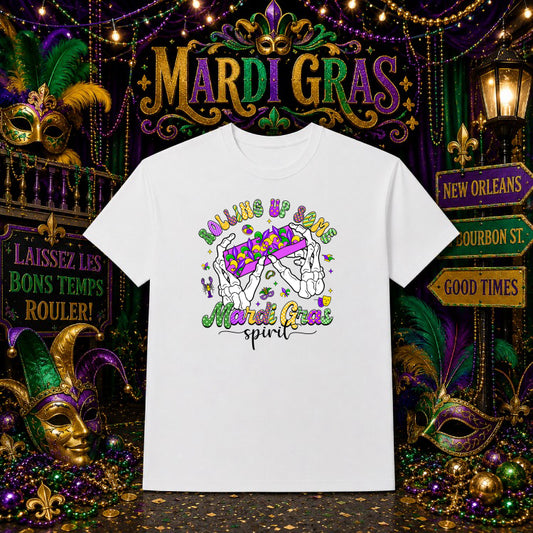 VTN Rolling Up Some Mardi Gras – Mardi Gras DTF Transfer – by Ink Rush – Premade Transfers – Mardi Gras, DTF Transfers