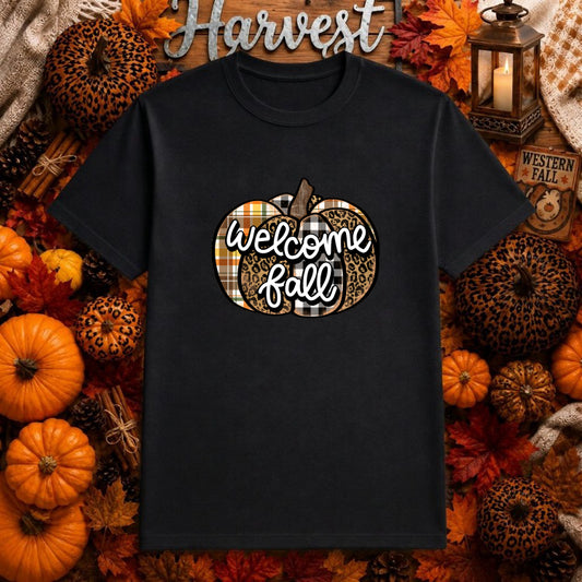 WELCOME FALL Pumpkins & Leaves – Autumn Seasonal DTF Transfer – by Ink Rush – Premade Transfers – Inkrush Transfer, Ready-...