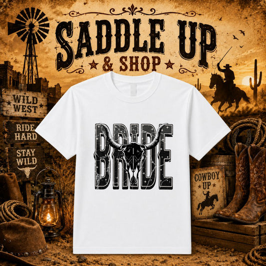 Western Floral Cow Skull – DTF Transfer – by Ink Rush – Premade Transfers – Western, Apparel Decor