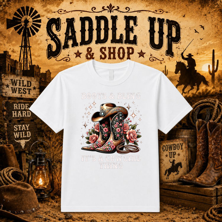 WILD & FREE Steer Skull Floral – Western DTF Transfer – by Ink Rush – Premade Transfers – Western, Apparel Decor