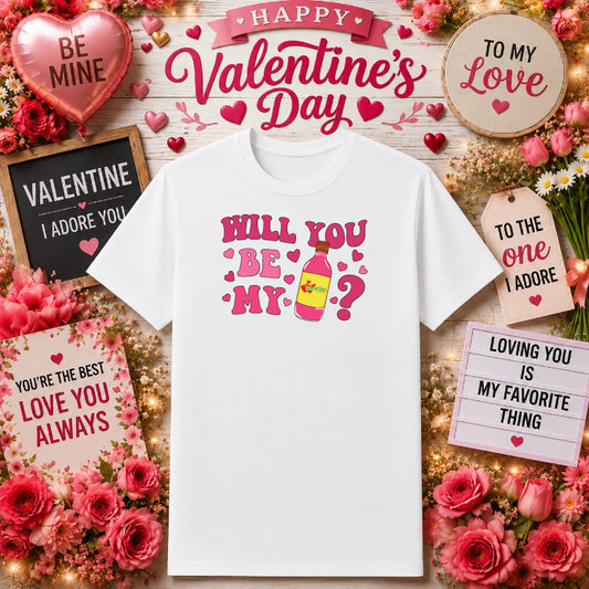 Will You Be My Valentina – Valentine's Day DTF Transfer – by Ink Rush – Premade Transfers – DTF Transfers, Apparel Decor