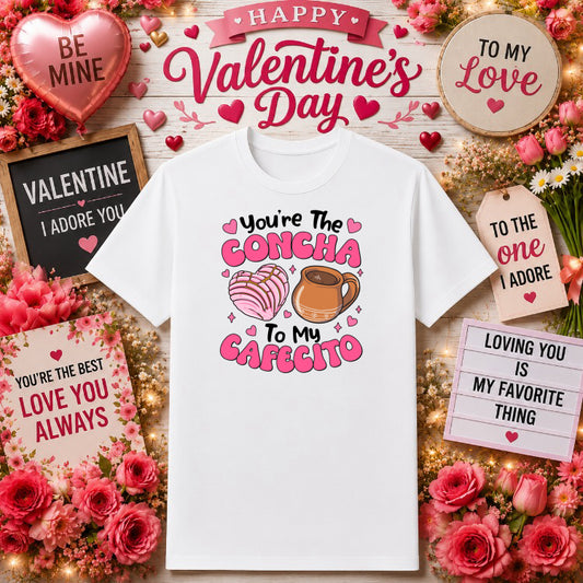 You're the Concha To My Cafecito – Valentine's Day DTF Transfer – by Ink Rush – Premade Transfers – Apparel Decor, Craftin...